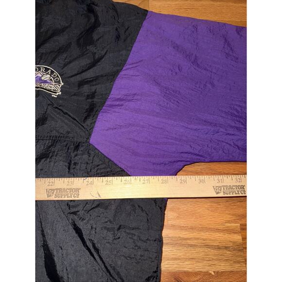 Vtg Colorado Rockies MLB BASEBALL Hooded Windbreaker Team Dugout Jacket Mens XL - Picture 5 of 11